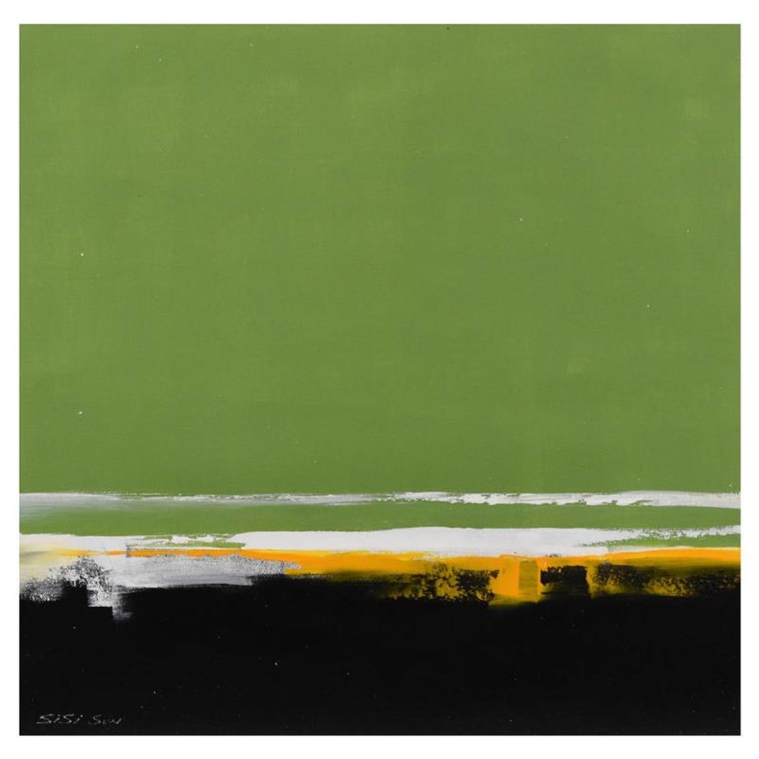 Sisi Sun, "Sun Other Side 1" Original Acrylic Painting on Canvas, Hand Signed with Letter of: "Sun Other Side 1" is an original acrylic painting on canvas by Richard Leung, hand signed by the artist. Includes Letter of Authenticity. Measures approx. 24" x 24" (image).