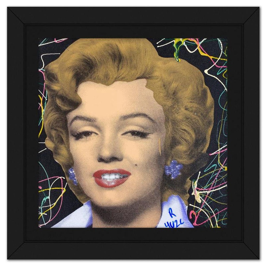 "Ringo" Daniel Funes, "Marilyn Classic" Framed One-of-a-Kind Mixed Media on Canvas, Hand Signed with: "Marilyn Classic" is a one-of-a-kind hand-pulled mixed media silkscreen on canvas by Ringo (Daniel Funes) - protege of Andy Warhol's apprentice, Steve Kaufman.This piece is hand signed by the artist.