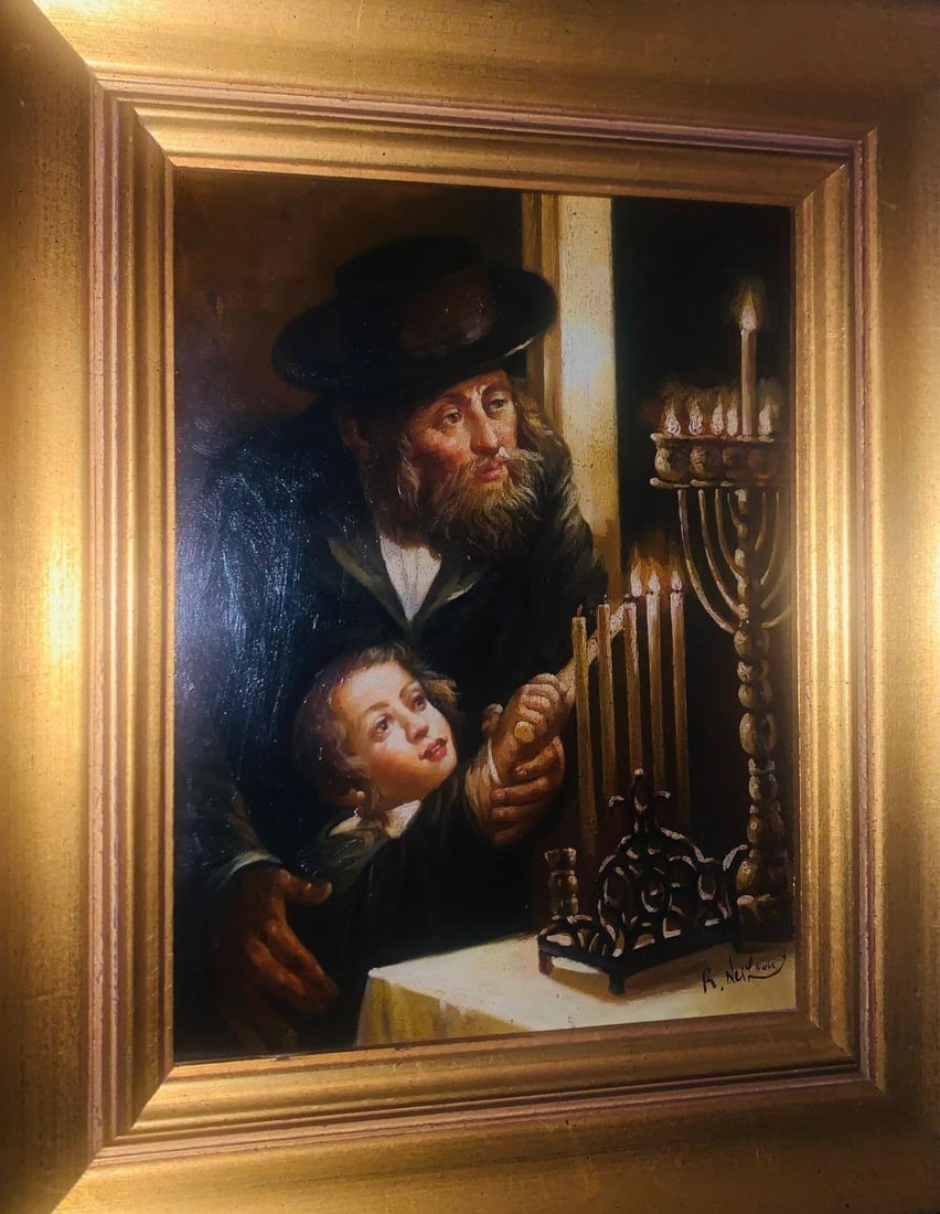 R. Nerlson- Hand Embellished on canvas: Artist: R. Nerlson. Medium: Hand Embellished on canvas. Measures approx. 20" x 24" (framed). Reference#: 55333.