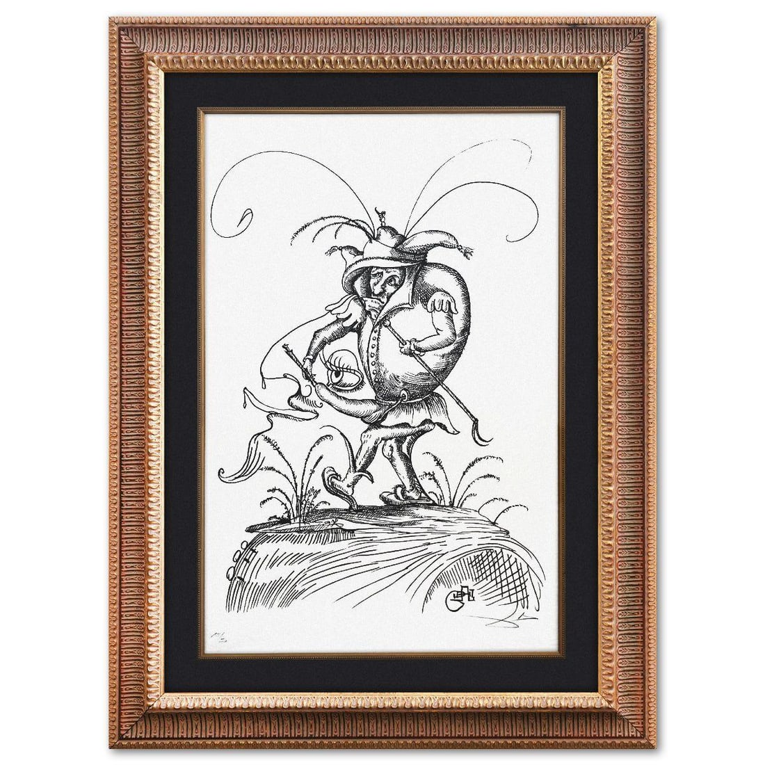 Salvador Dali- Original Lithograph from Gouache and Collage "Les Songes Drolatiques de Pantagruel": Artist: Salvador Dali. Medium: Original Lithograph from Gouache and Collage. Title: Les Songes Drolatiques de Pantagruel. Size: 29" x 19". Measures approx. 40" x 30" (framed). Signature: Hand signed a