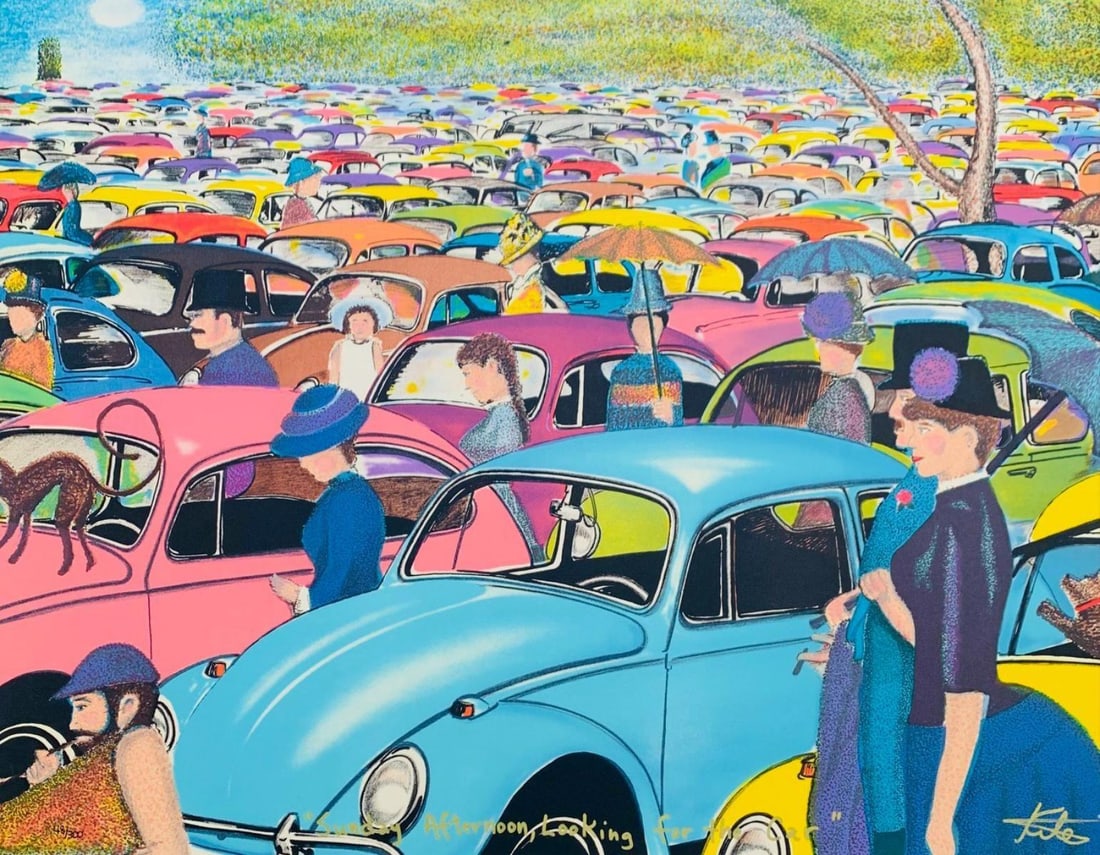Barry Kite- Lithograph on Rives BFK paper "Sunday Afternoon, Looking For The Car" (1 of 1)