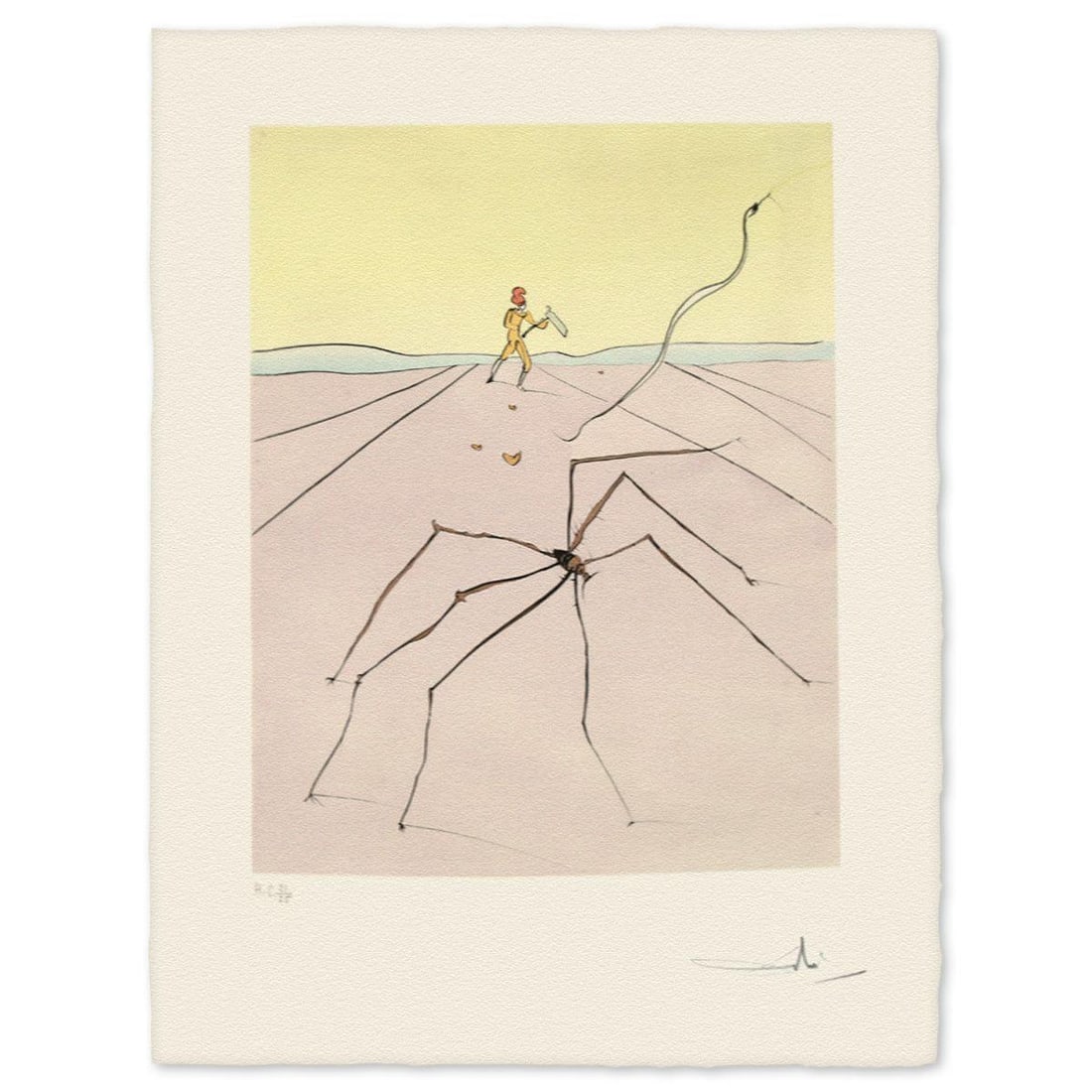 Salvador Dali- Etching "Kumo- The Weaver Spider": Artist: Salvador Dali. Medium: Etching. Title: Kumo- The Weaver Spider. Size: 26" x 20". Signature: Hand signed and numbered. Reference#: 74724.