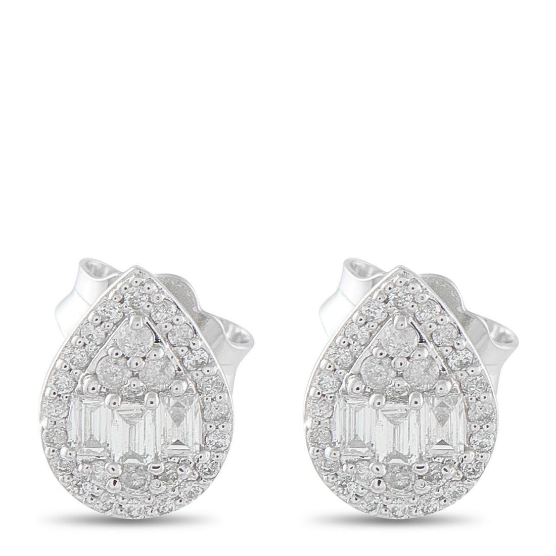 14K WHITE GOLD 0.25CT DIAMOND EARRINGS (1 of 3)