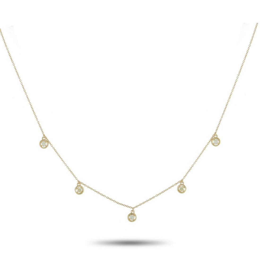 14K YELLOW GOLD 0.25CT DIAMOND NECKLACE (1 of 3)