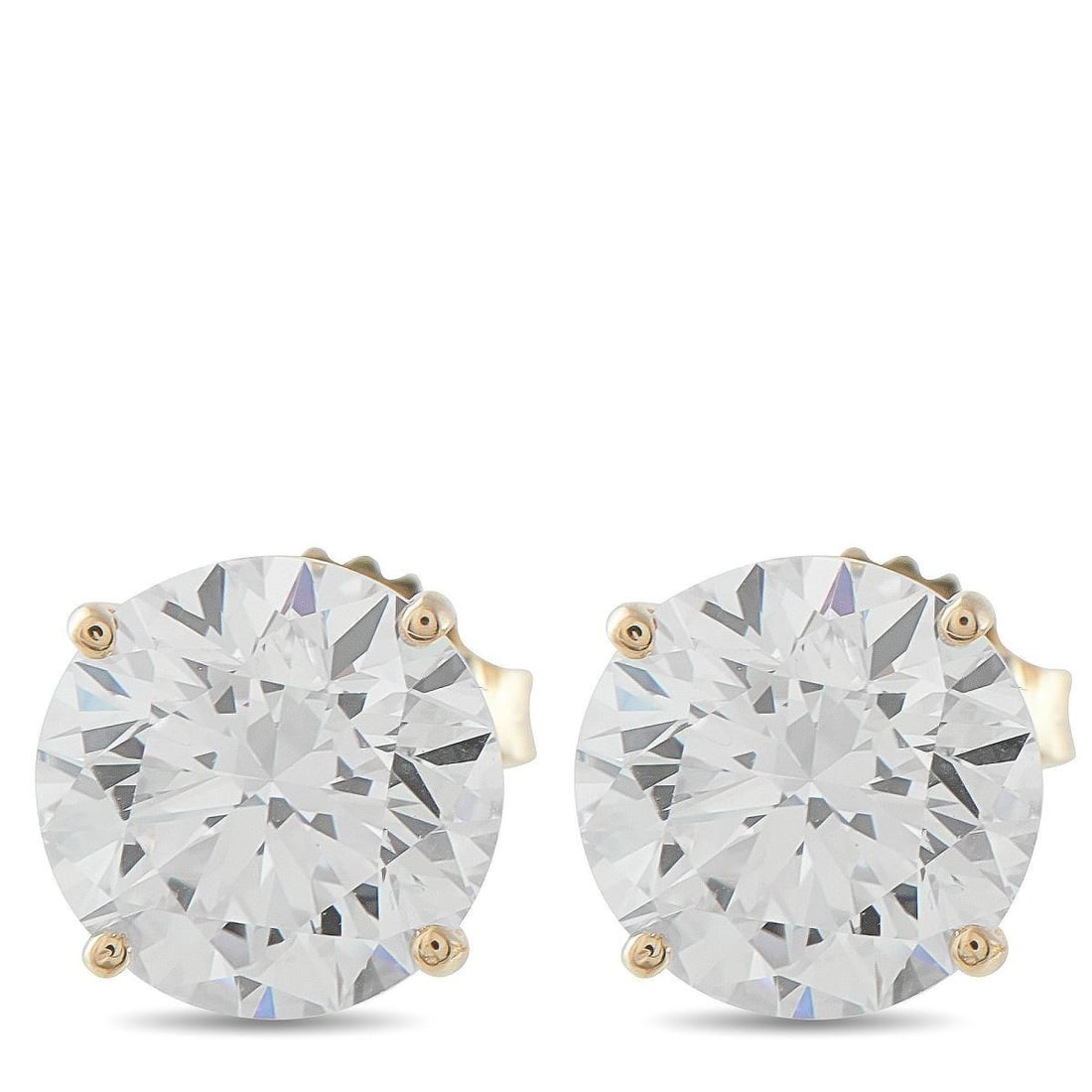 14K YELLOW GOLD 5.0CT LAB-GROWN DIAMOND STUD EARRINGS (1 of 4)