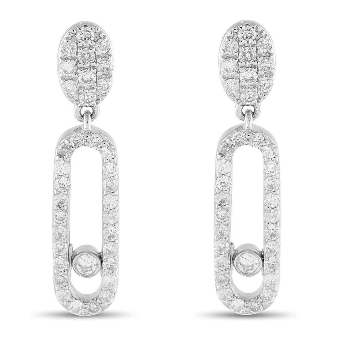 14K WHITE GOLD 0.50CT DIAMOND DROP EARRINGS (1 of 4)