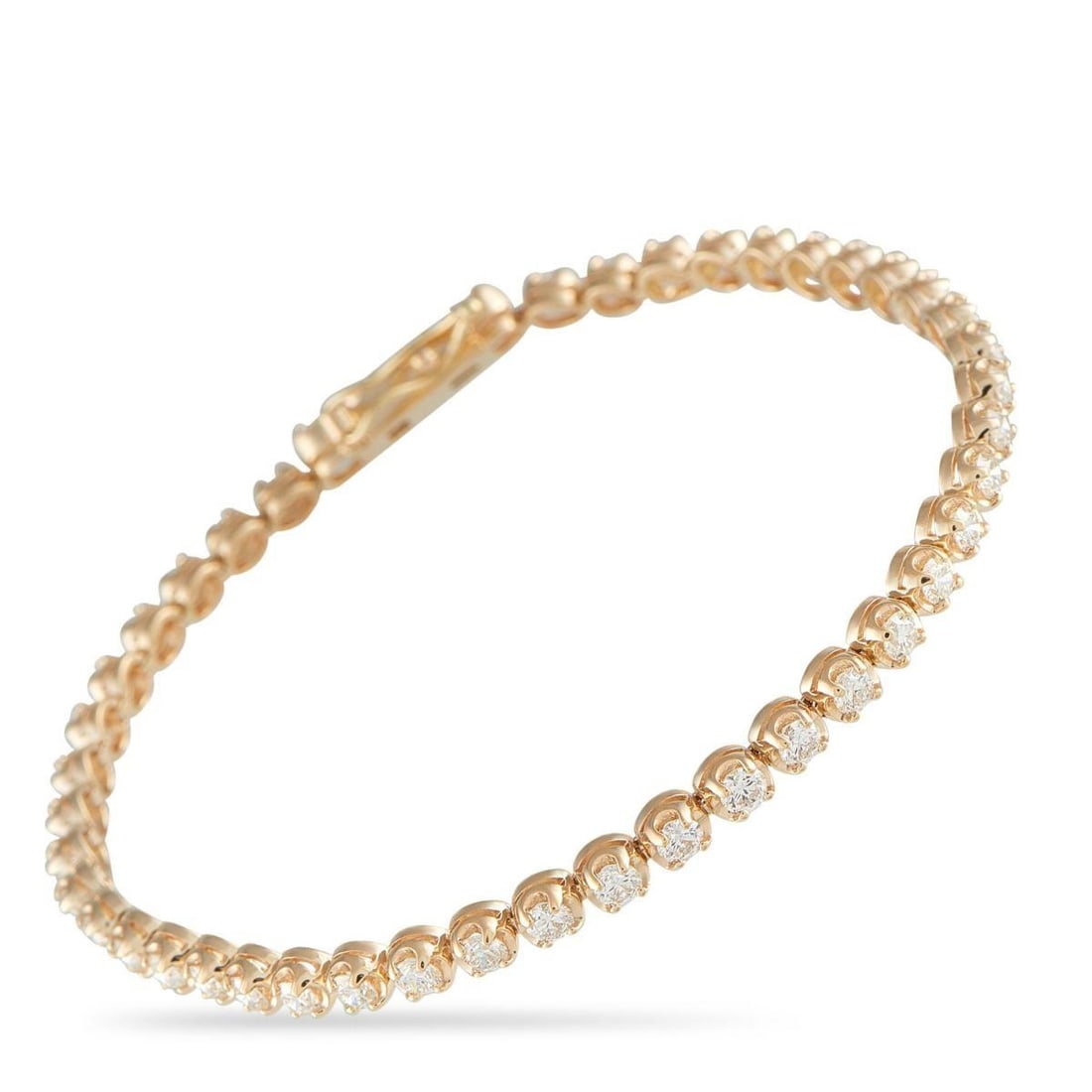 14K YELLOW GOLD 3.40CT LAB-GROWN DIAMOND TENNIS BRACELET (1 of 4)