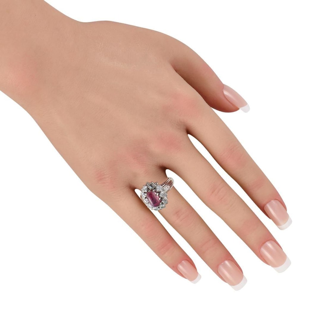 MAUBOUSSIN PLATINUM 1.30CT DIAMOND AND RUBY RING - 3