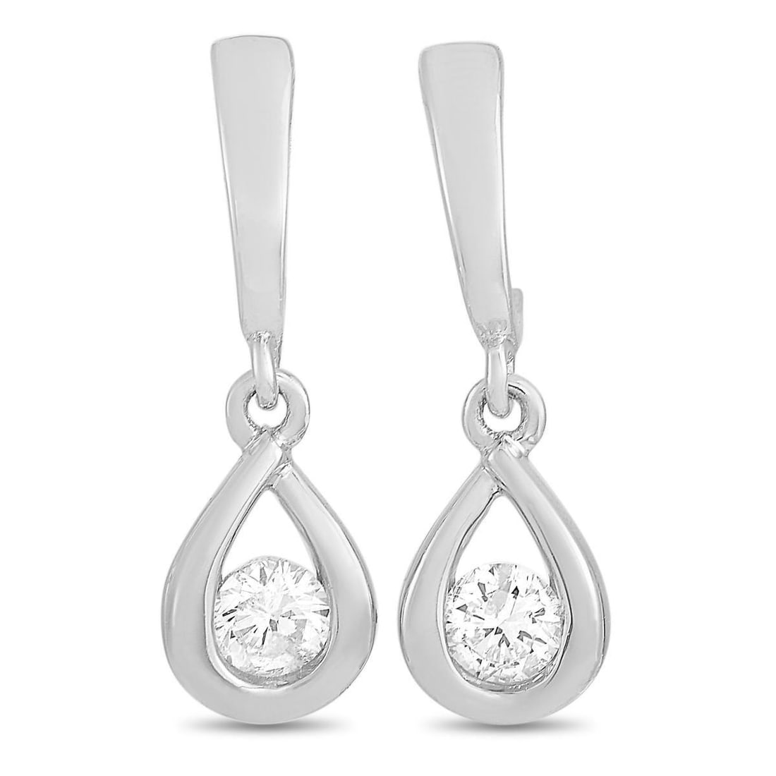 14K WHITE GOLD 0.20CT DIAMOND EARRINGS (1 of 6)