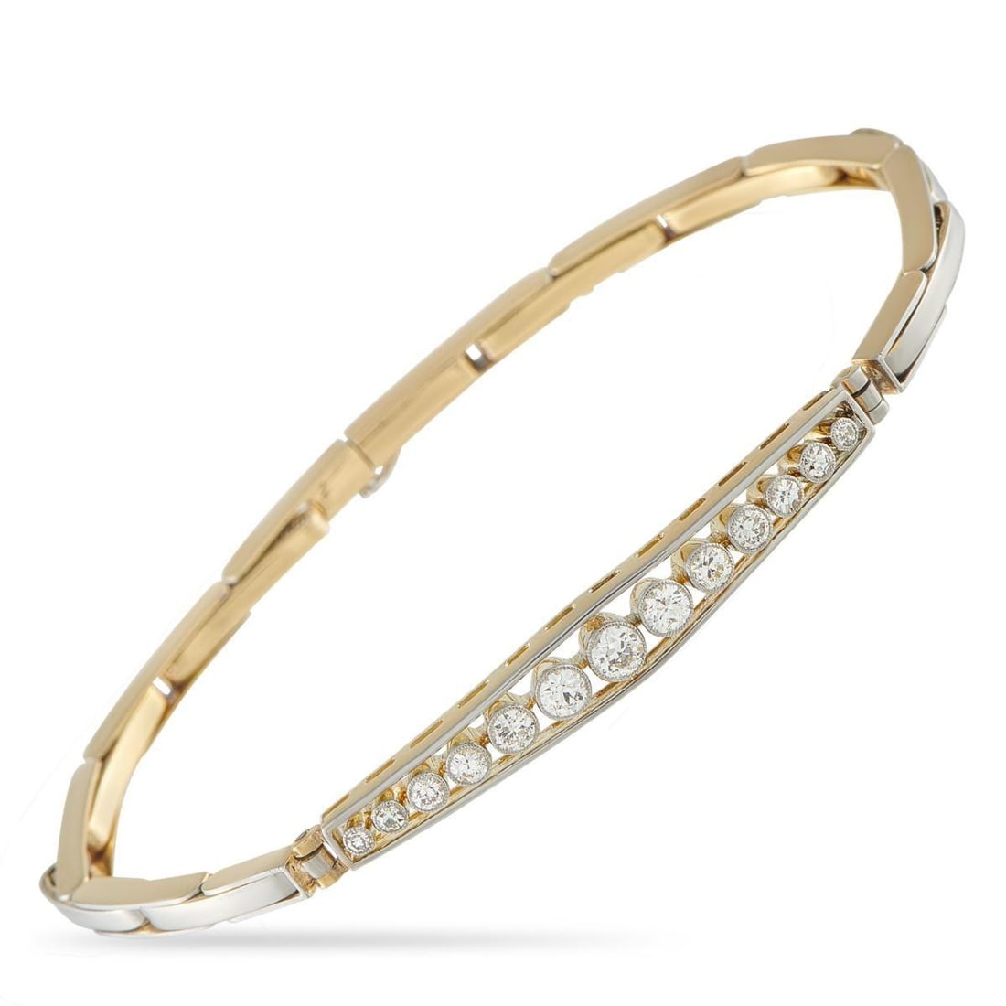 ANTIQUE 14K YELLOW GOLD 0.70CT DIAMOND BRACELET (1 of 3)