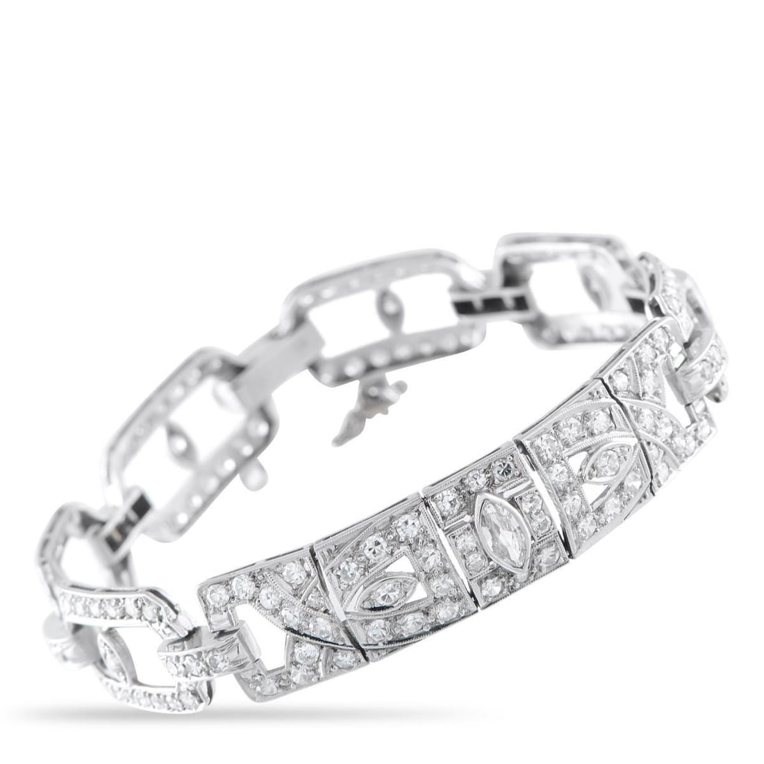 ANTIQUE PLATINUM 3.75CT DIAMOND BRACELET (1 of 3)