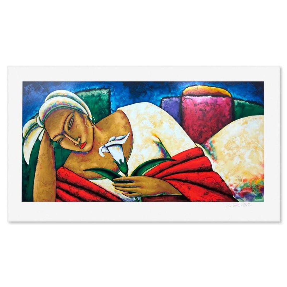 LaShun Beal, "A Moment of Pleasure" Limited Edition Printer's Proof Serigraph, Numbered and Hand: A Moment of Pleasure is a limited edition printer's proof serigraph on paper by LaShun Beal, numbered and hand signed by the artist. Includes Letter of Authenticity. Measures approx. 23.5" x 41"