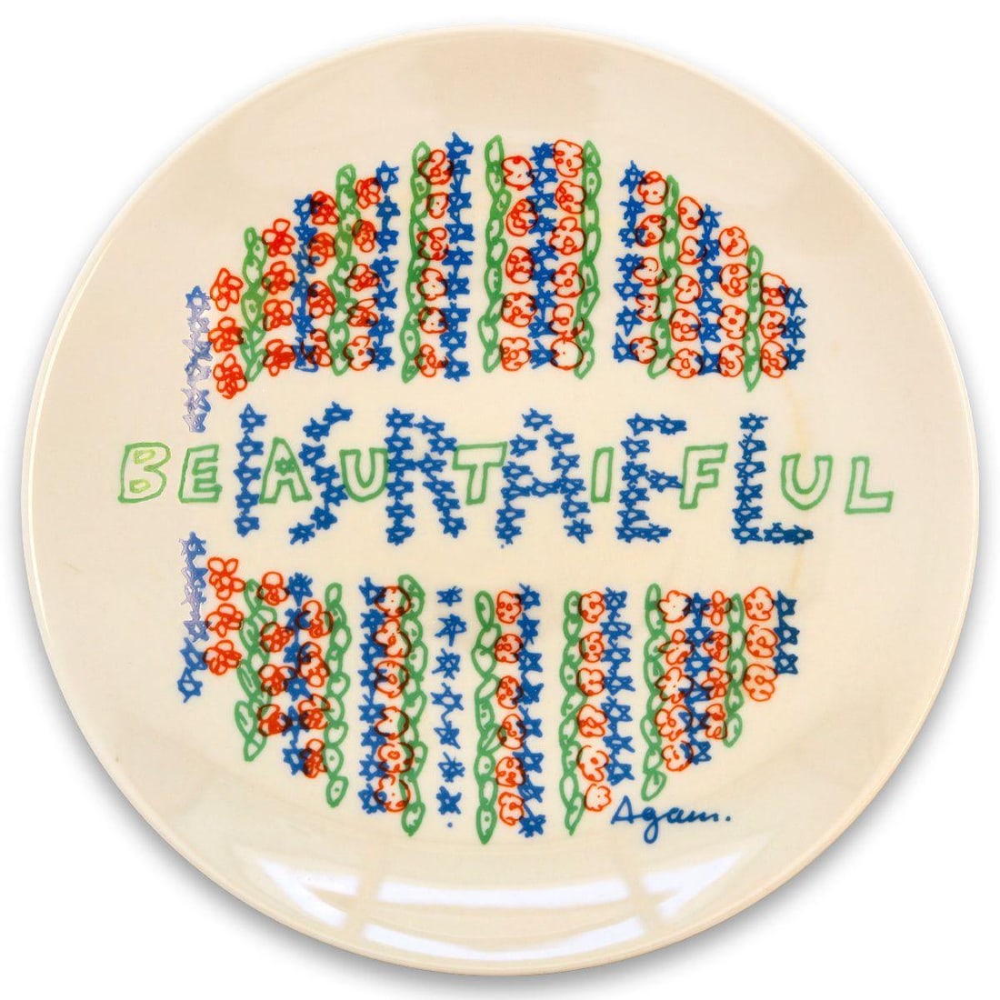 Yaacov Agam- Ceramic Plate: Artist: Yaacov Agam. Medium: Ceramic Plate. Size: 8.5" x 8.5". Signature: Plate Signed. Certificate of Authenticity: Numbered /500. Reference#: 35577.