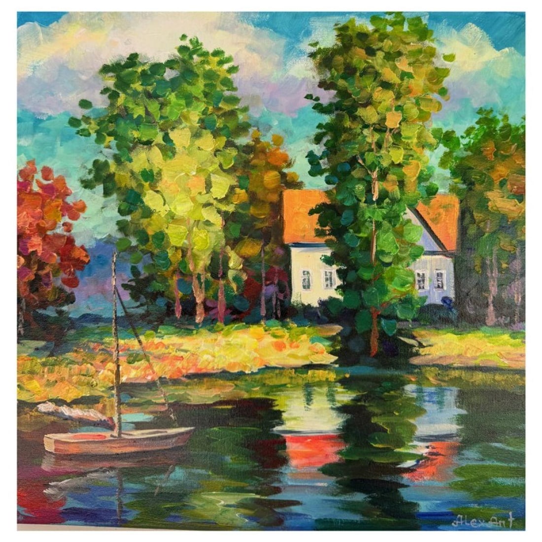 Alexander Antanenka, "Crystal Water" Hand Signed Original Painting on Canvas with Letter of: Crystal Water is an original oil painting on stretched canvas by Alexander Antanenka. Hand signed by the artist, the piece comes with a letter of authenticity. Measures approximately 20" x 20" (image)