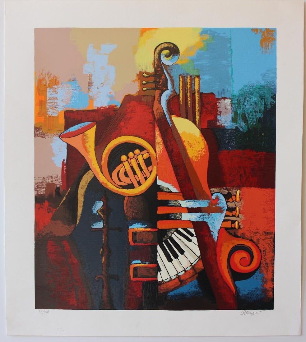 Igor Kovalev- Original Serigraph on Paper "Symphony IV": Artist: Igor Kovalev. Medium: Original Serigraph on Paper. Title: Symphony IV. Size: 19" x 17". Signature: Hand Signed by the Artist. Certificate of Authenticity: From the publisher. Reference#: 20899