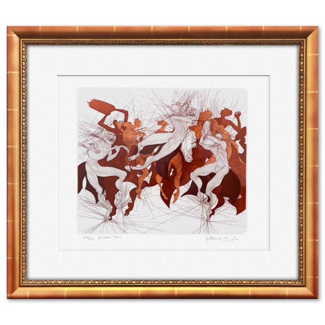 Guillaume Azoulay- Original Etching: Artist: Guillaume Azoulay. Medium: Original Etching. Size: 16" x 20". Measures approx. 25" x 29" (framed). Signature: Hand signed and numbered. Additional: 234/300. Reference#: 10075.