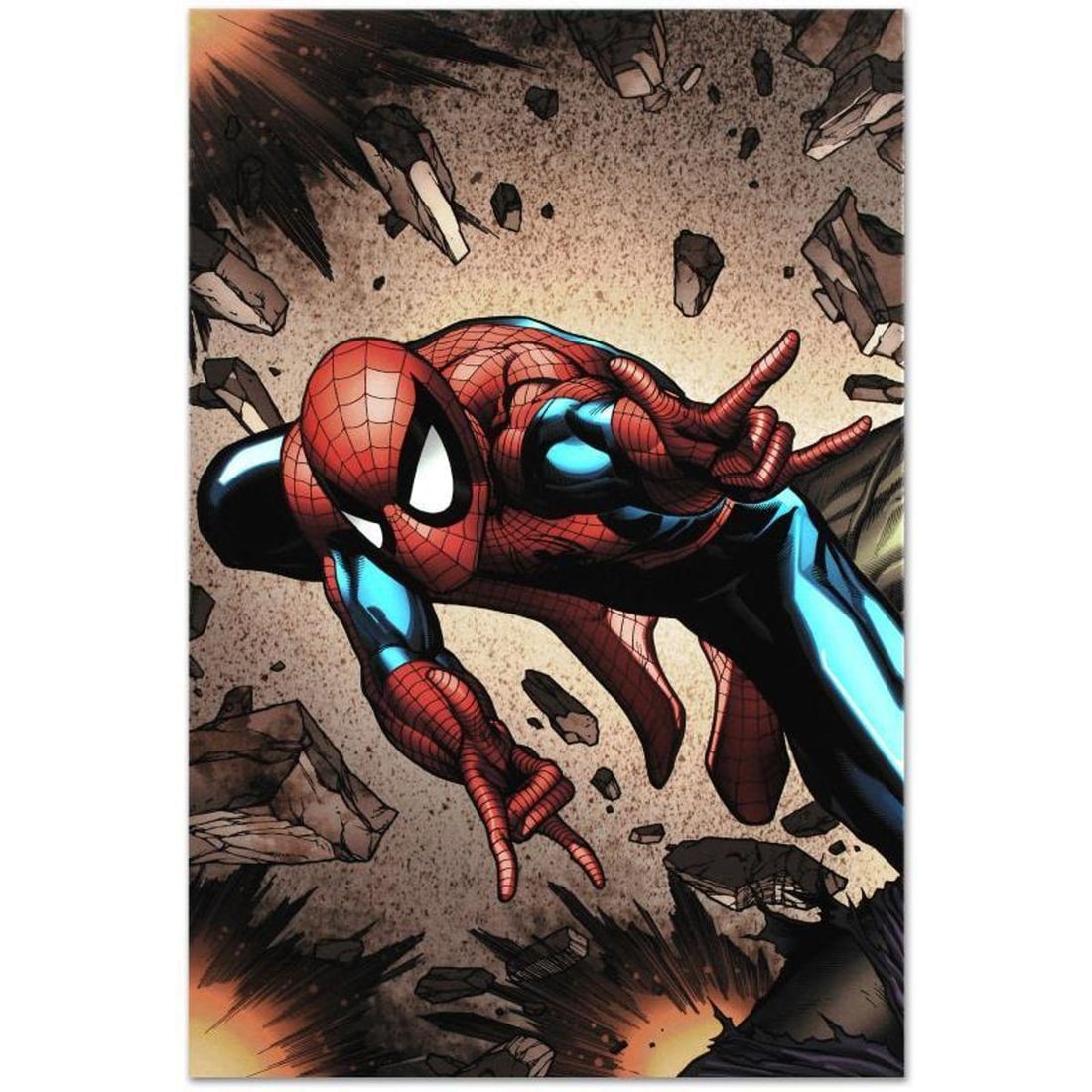 Marvel Comics "Amazing Spider-Man Annual #38" Numbered Limited Edition Giclee on Canvas by Steve: A piece of comic book history, this limited edition, from original art by Steve McNiven, depicts the classic character Spider-Man. Known for being the penciller of the Marvel mini-series "Civil War,"