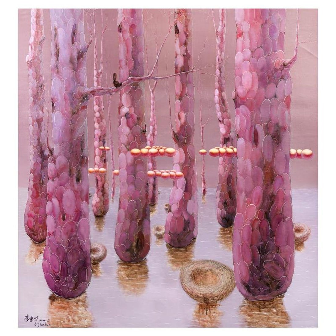 Li Jian Hua, "At Ease" Original Oil Painting on Canvas, Hand Signed with Letter of Authenticity.: At Ease is an original oil painting on canvas by Li Jian Hua, hand signed by the artist. Includes Letter of Authenticity. Measures approx. 63" x 60" (image).