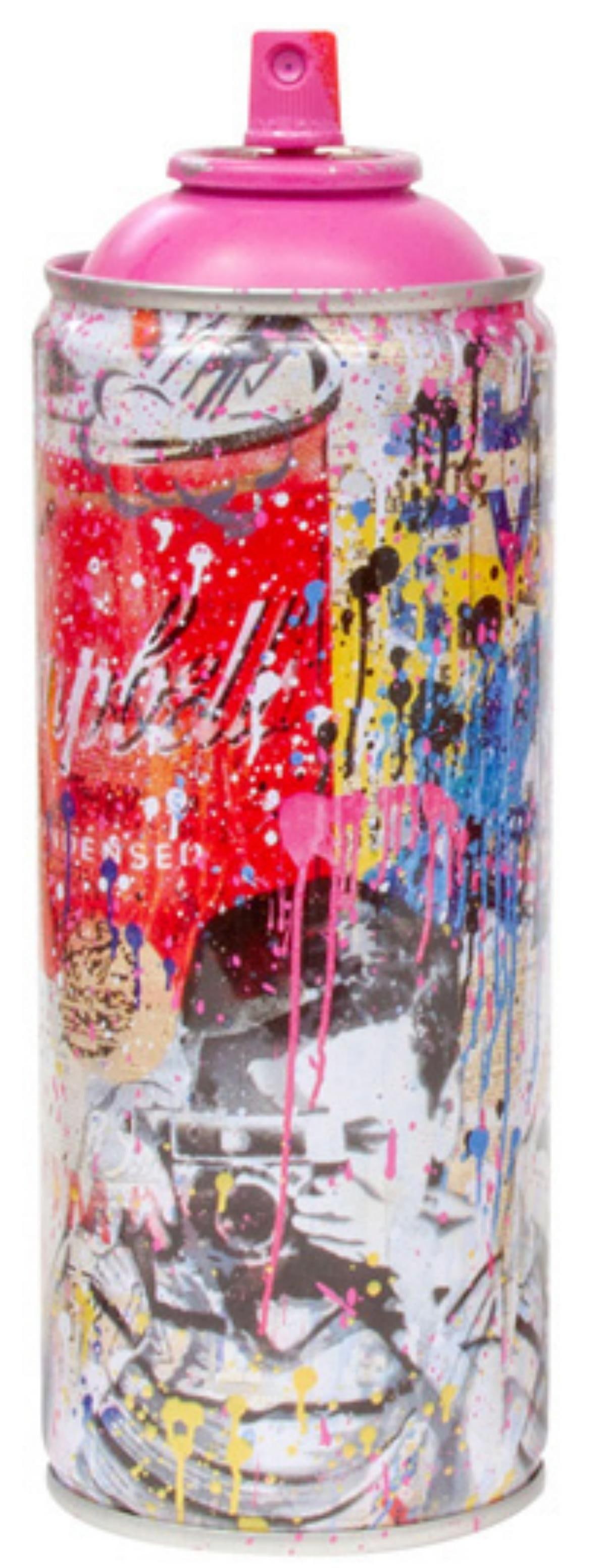 Mr. Brainwash- SPRAY CAN "SMILE[PORTRAIT], 2020": Artist: Mr. Brainwash. Medium: SPRAY CAN. Title: SMILE[PORTRAIT], 2020. Size: 7.5" x 2.5". Signature: Numbered and dated. Additional: Cans Include Case. Reference#: 14425.