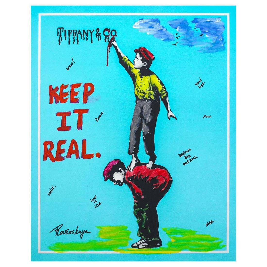 Nastya Rovenskaya- Mixed Media "Creation": Artist: Nastya Rovenskaya. Medium: Mixed Media. Title: Creation. Size: 30" x 24". Signature: Hand Signed. Certificate of Authenticity: Is included. Reference#: 44413.