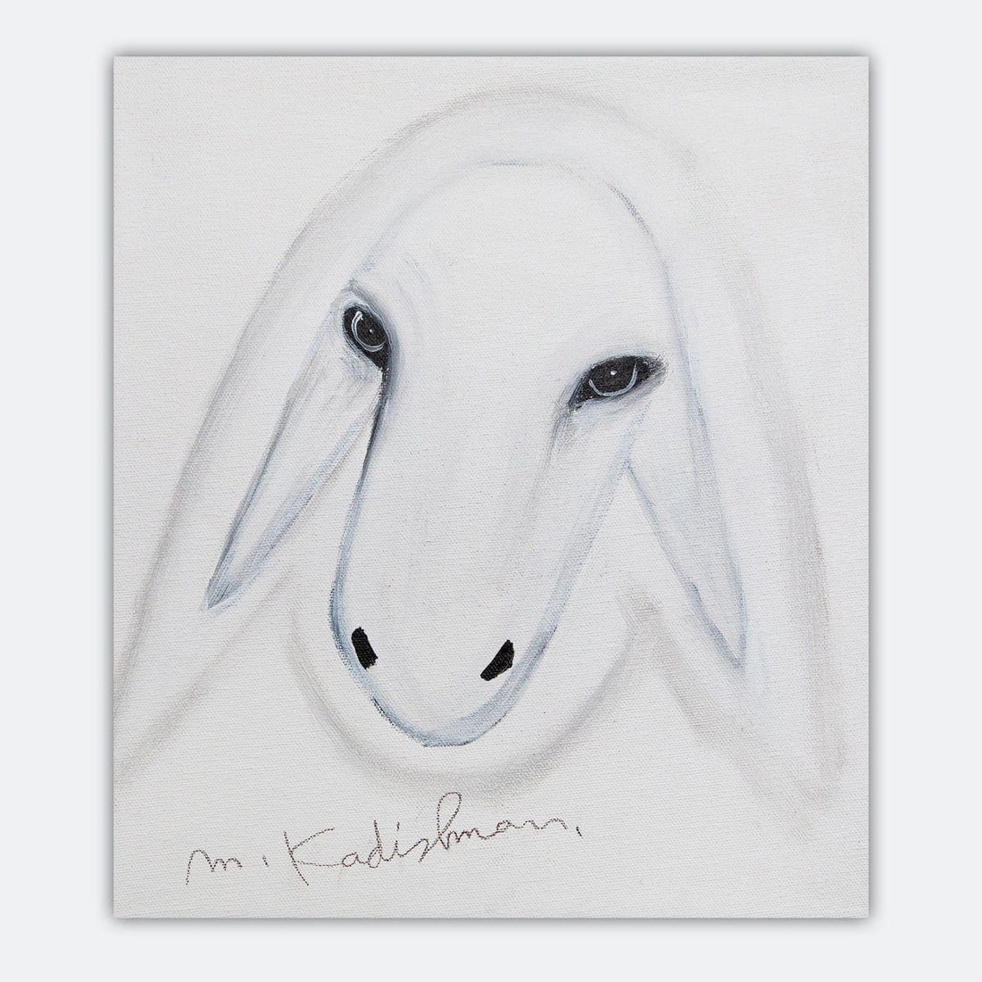 Menashe Kadishman- Original Acrylic on Canvas "Untitled": Artist: Menashe Kadishman. Medium: Original Acrylic on Canvas. Title: Untitled. Size: 13" x 12". Signature: Hand Signed by the artist. Certificate of Authenticity: Is included. Additional: Stretched