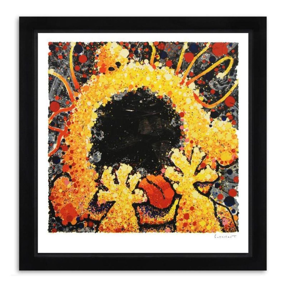 Tom Everhart, "Black Velvet Scream" Framed Limited Edition Hand Pulled Original Lithograph. Hand: Black Velvet Scream is a limited edition hand pulled original lithograph on museum quality paper by Tom Everhart. The piece is numbered, and hand signed by the artist. This is one of the final Everhar