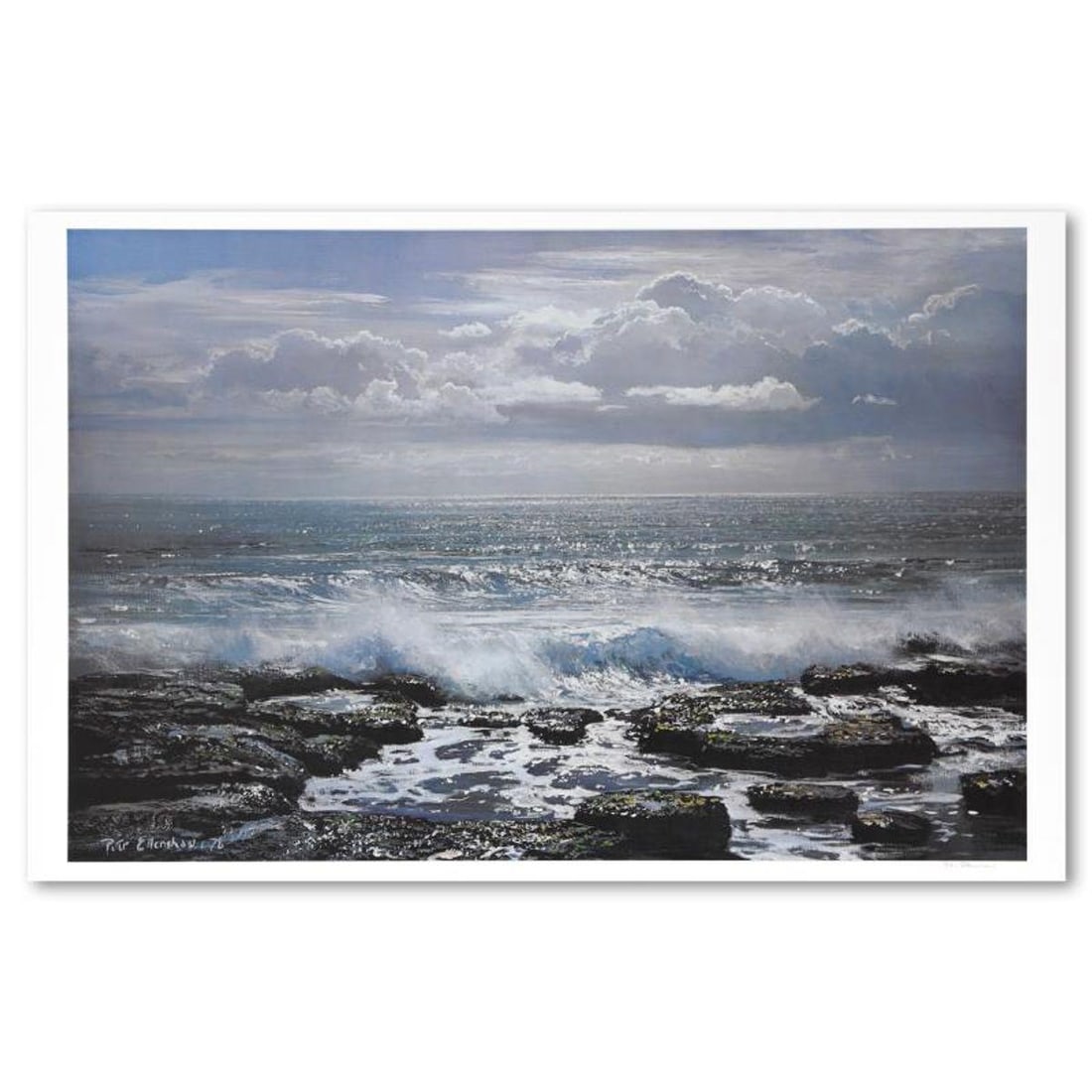 Peter Ellenshaw (1913-2007), "Sea Reflections" Limited Edition Lithograph, Numbered and Hand Signed: Sea Reflections is a limited edition lithograph on paper by Peter Ellenshaw (1913-2007), numbered and hand signed by the artist. Includes Letter of Authenticity. Measures approx. 38" x 24.5" (border),