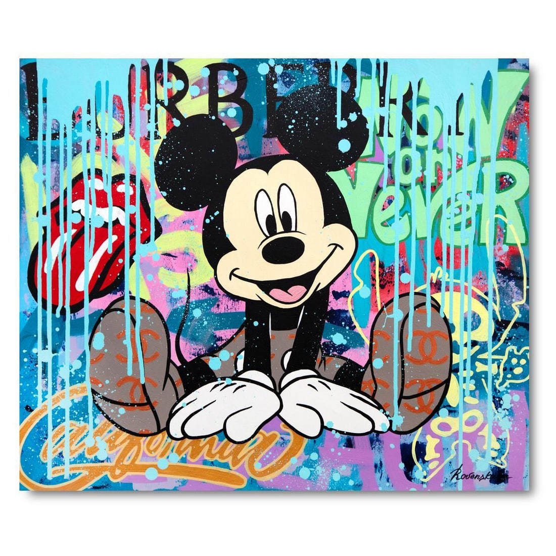 Nastya Rovenskaya- Original Oil on Canvas "Neon Dreams": Artist: Nastya Rovenskaya. Medium: Original Oil on Canvas. Title: Neon Dreams. Size: 20" x 24". Signature: Hand Signed. Certificate of Authenticity: Is included. Reference#: 30174.