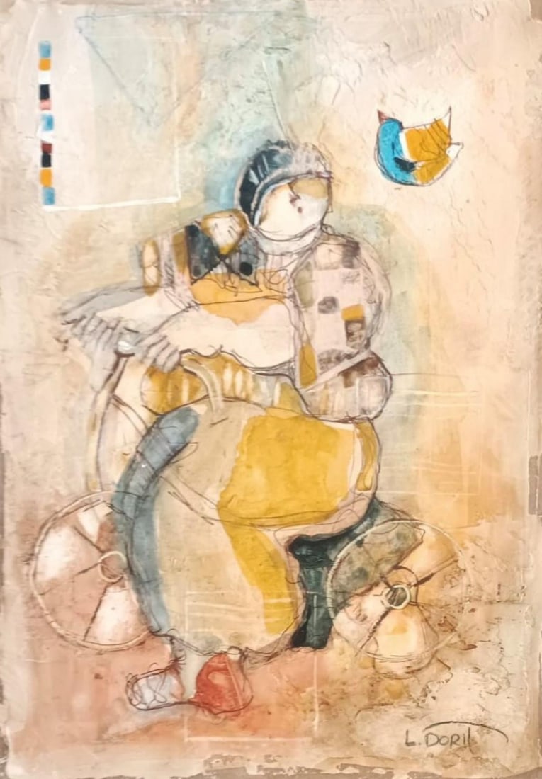 Dorit Levi- Original painting on canvas: Artist: Dorit Levi. Medium: Original painting on canvas. Size: 14" x 20". Signature: Hand Signed. Reference#: 85773.