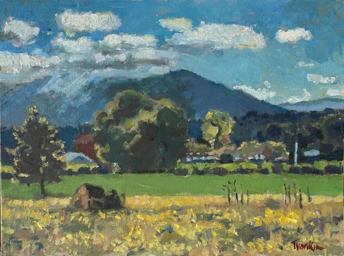 Boris Tyomkin- Original oil on board "Breaking Clouds": Artist: Boris Tyomkin. Medium: Original oil on board. Title: Breaking Clouds. Size: 12" x 16". Signature: Hand Signed. Reference#: 33512.