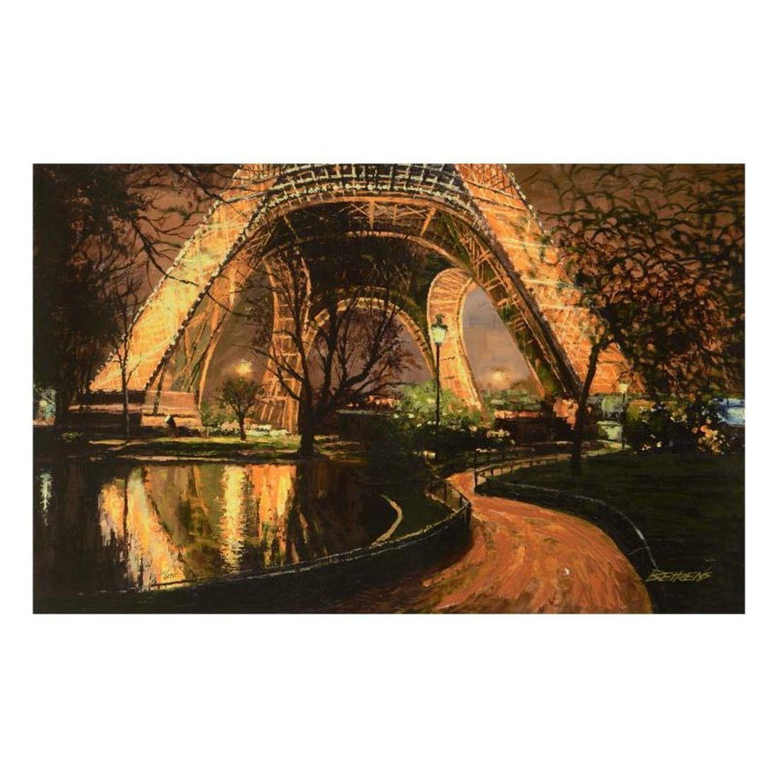Howard Behrens (1933-2014), "Twilight At The Eiffel Tower" Limited Edition on Canvas, Numbered and (1 of 2)