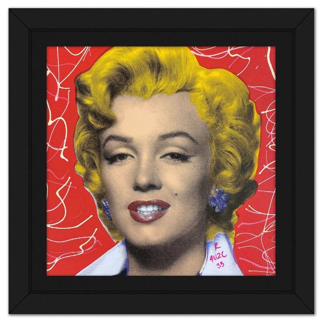 Ringo Daniel Funes, "Marilyn Classic" Framed One-of-a-Kind Mixed Media on Canvas, Hand Signed with (1 of 2)