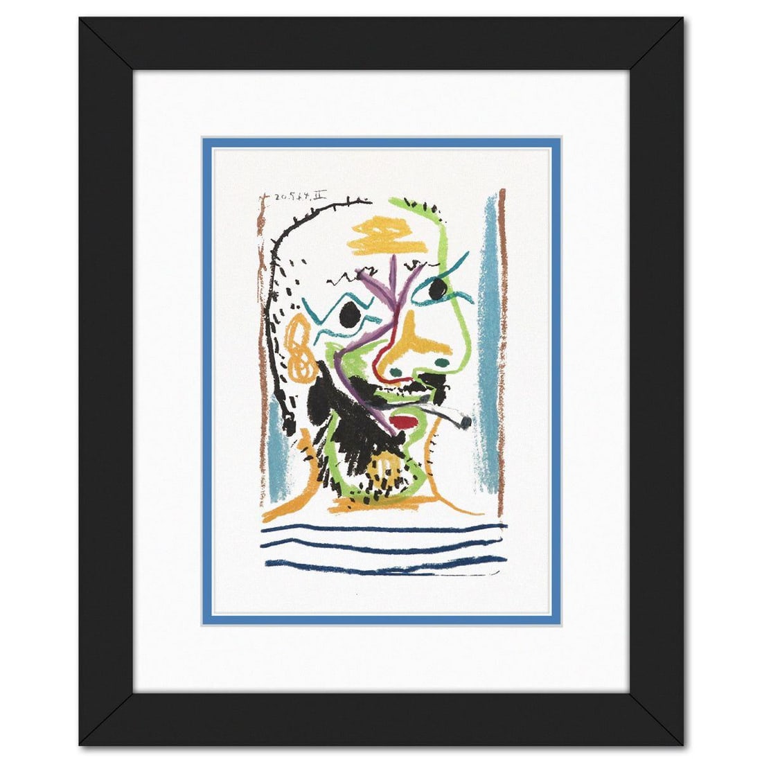 After Pablo Picasso- Lithograph on Arches paper "Le Gout du Bonheur 16": Artist: After Pablo Picasso. Medium: Lithograph on Arches paper. Title: Le Gout du Bonheur 16. Size: 11" x 8". Measures approx. 16.5" x 13.5" (framed). Certificate of Authenticity: Is included. Refere