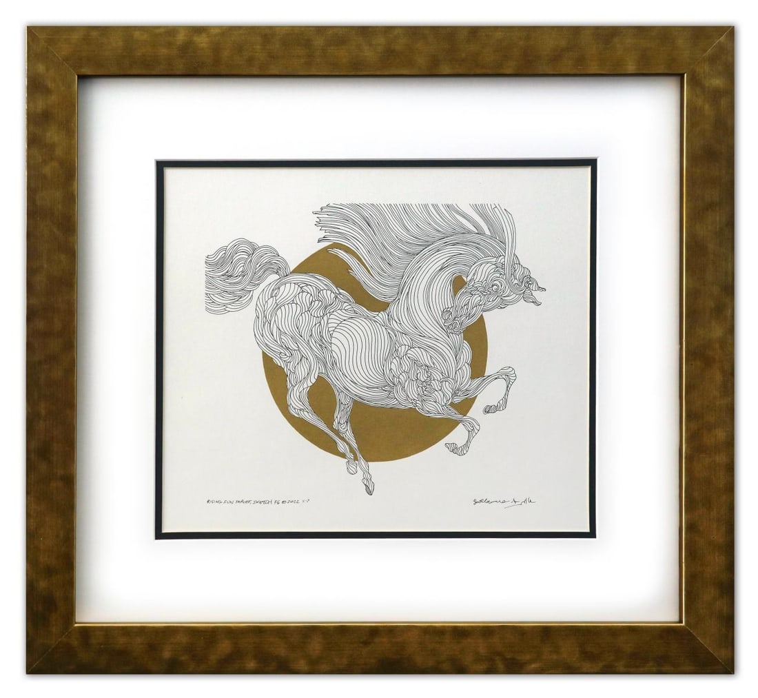 Guillaume Azoulay- Original Sketch: Artist: Guillaume Azoulay. Medium: Original Sketch. Size: 11" x 13". Measures approx. 20" x 22" (framed). Signature: Hand Signed and Numbered by the artist. Certificate of Authenticity: Is included. A