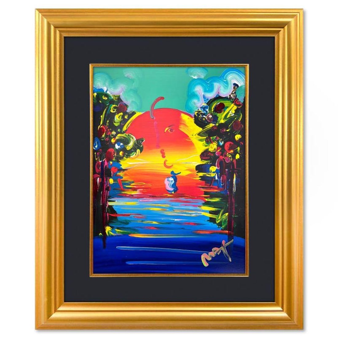 Peter Max, "Better World" Framed One-of-a-Kind Mixed Media, Hand Signed with Registration Number (1 of 2)