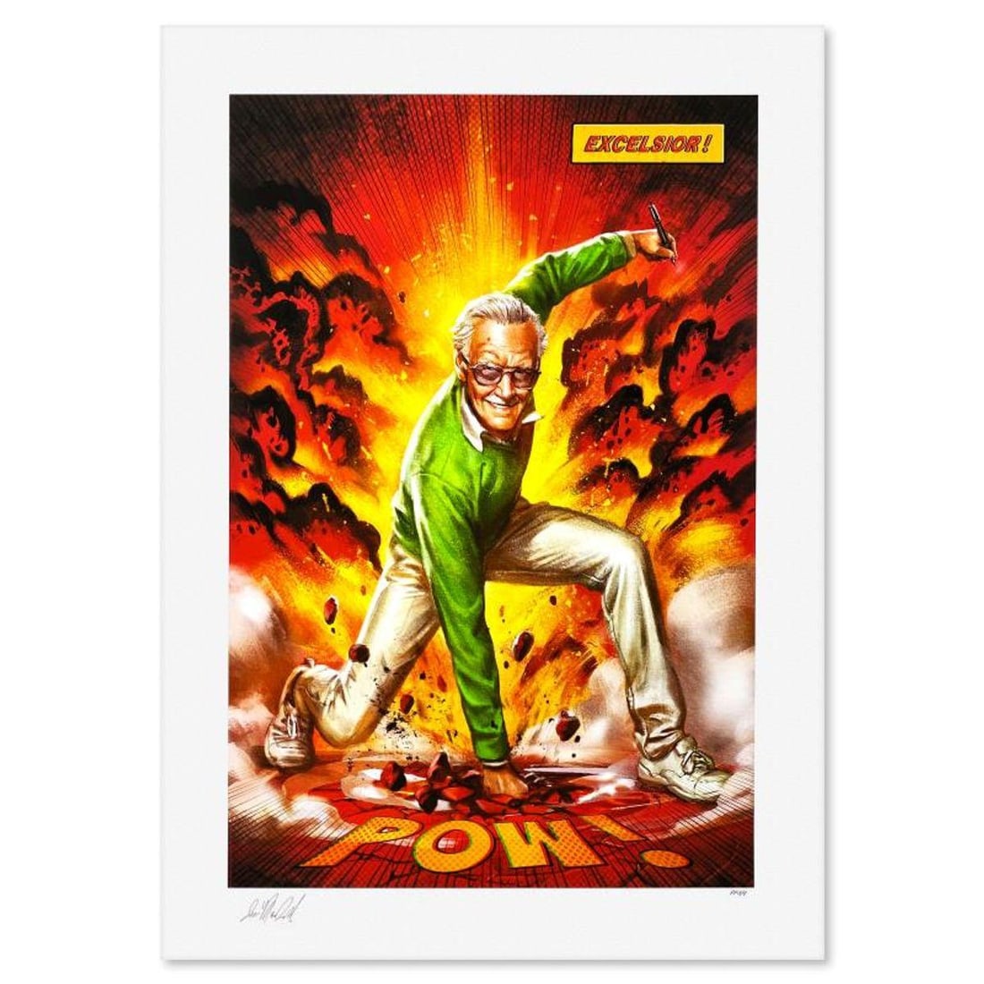 Ian MacDonald, "Excelsior! (Stan Lee)" Limited Edition, PP Numbered 3/4 and Signed with Letter of: Excelsior! (Stan Lee) is a limited edition giclee on paper by Ian MacDonald, PP numbered 3/4 and bearing the authorized signature of the artist. Includes Letter of Authenticity. Measures approx. 24" x