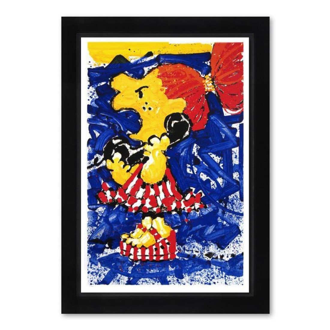 Tom Everhart, "1-800 My Hair Is Pulled Too Tight" Framed Limited Edition Hand Pulled Original: 1-800 My Hair is Pulled too Tight is a limited edition hand pulled original lithograph on museum quality paper by Tom Everhart. The piece is numbered, and hand signed by the artist. This is one of the