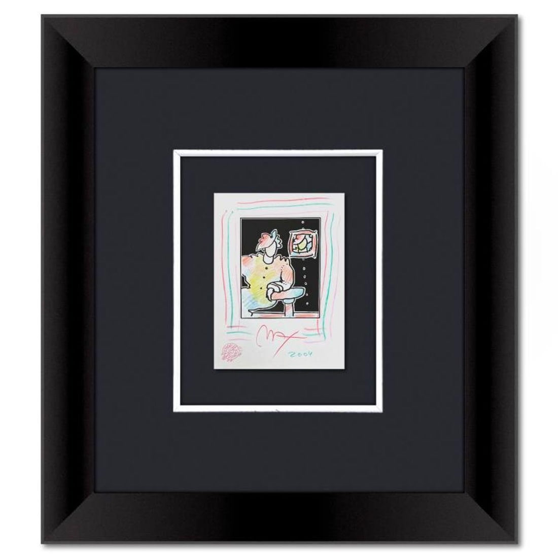 Peter Max, Framed One-of-a-Kind Mixed Media, Hand Signed with Registration Number Certifying (1 of 2)