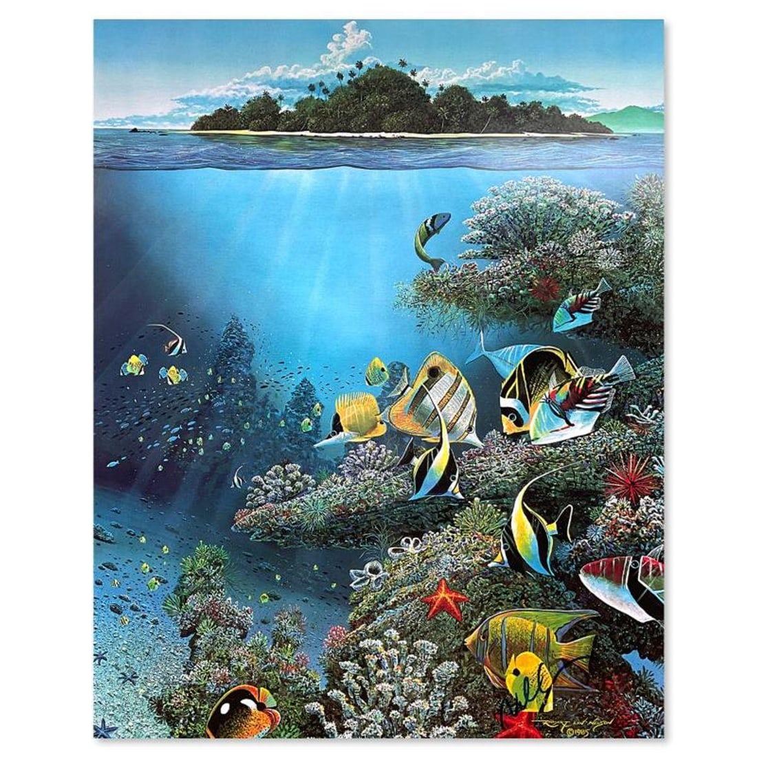 Robert Lyn Nelson, "Undersea Song" Hand Signed Poster: Undersea Song is a hand signed poster by Robert Lyn Nelson. Measures approx. 19.5" x 24.5" (image). There may be very minor wear on the paper but the piece is in overall good condition. Reference#: 92