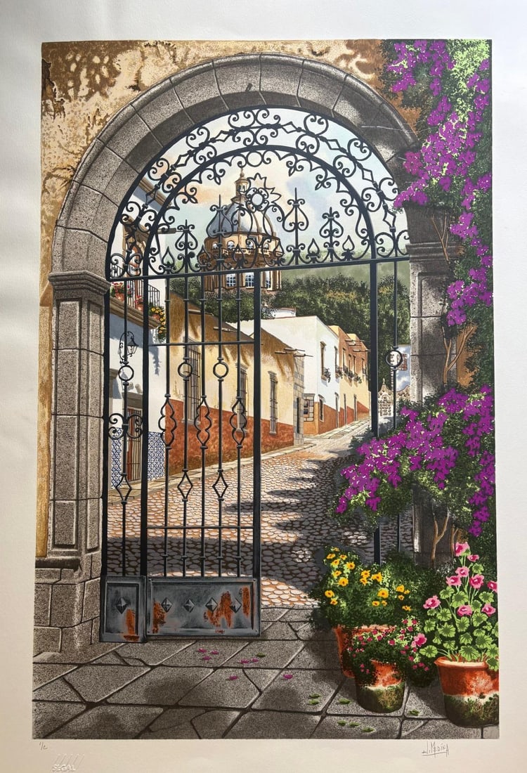 Juan Medina- Limited edition Serigraph: Artist: Juan Medina. Medium: Limited edition Serigraph. Size: 30" x 40". Signature: Signed and numbered. Additional: Condition: item has handling marks sold as is. Reference#: 84737.