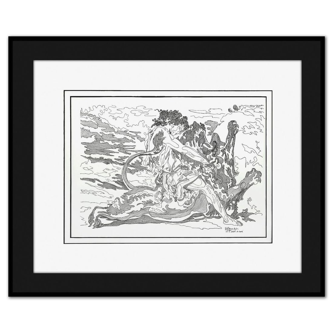 Guillaume Azoulay- Original Drawing: Artist: Guillaume Azoulay. Medium: Original Drawing. Size: 11" x 16". Measures approx. 22" x 26" (framed). Signature: Hand Signed. Certificate of Authenticity: Is included. Reference#: 26365.