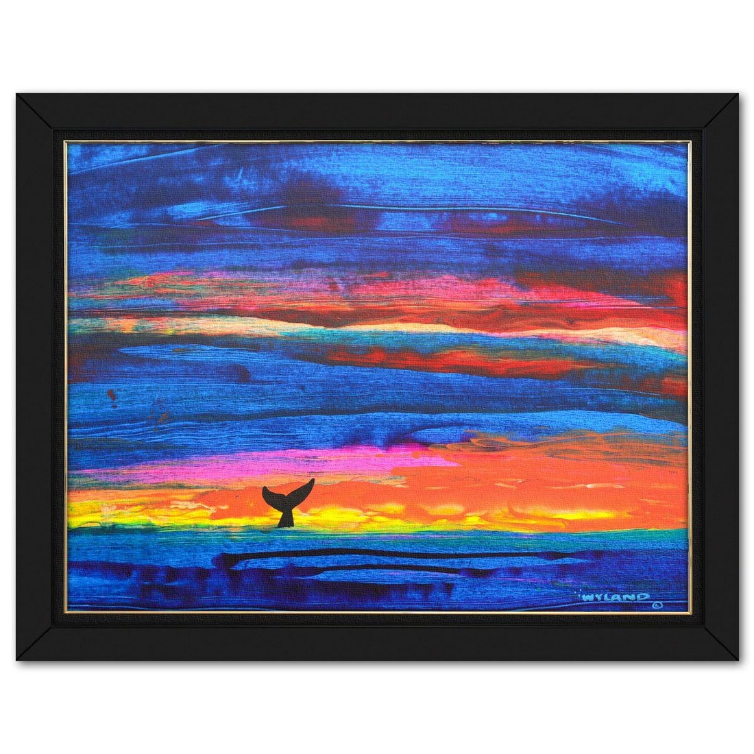 Wyland- Original Painting on Canvas "Abstract": Artist: Wyland. Medium: Original Painting on Canvas. Title: Abstract. Size: 36" x 48". Measures approx. 44" x 56" (framed). Signature: Hand signed by the artist. Certificate of Authenticity: Is includ