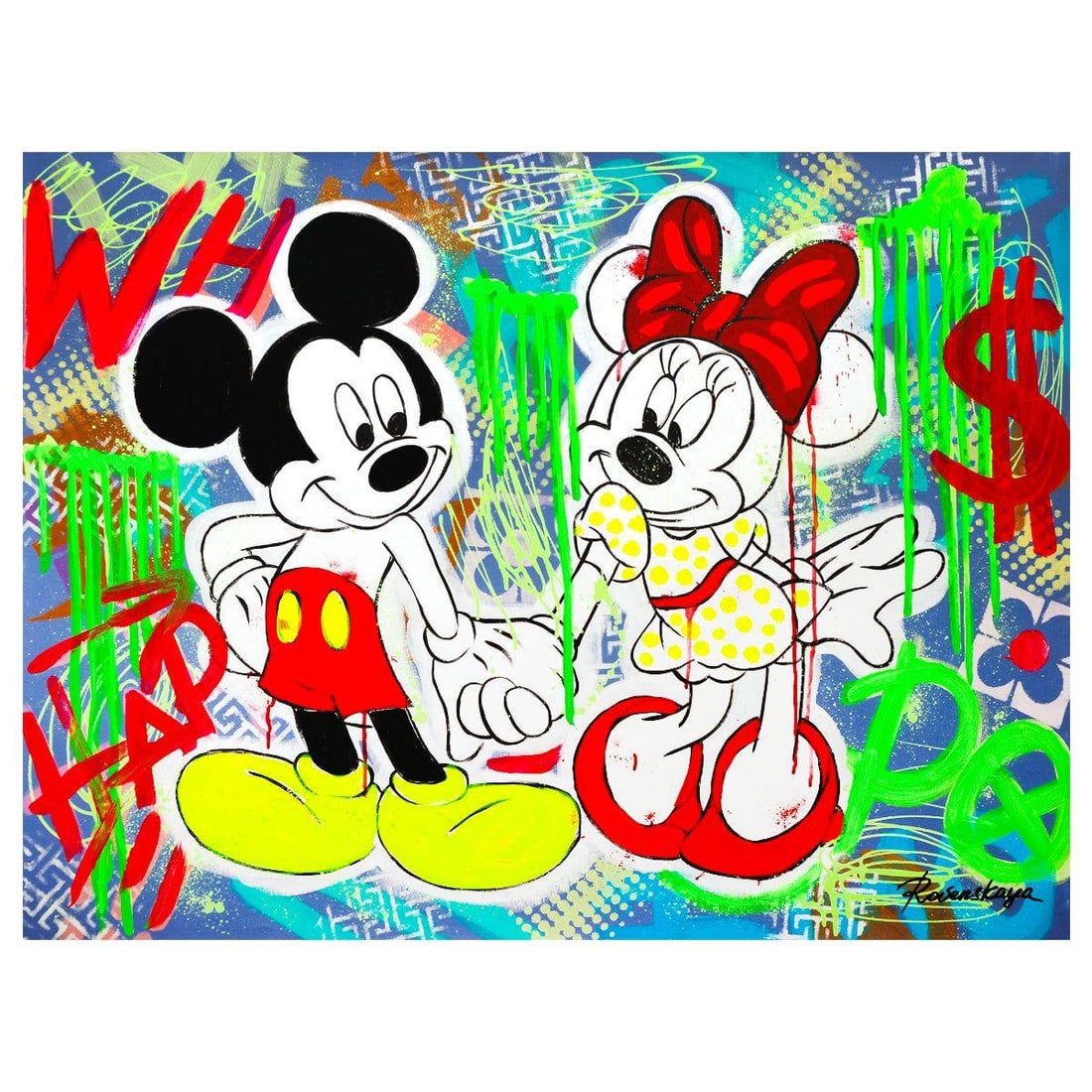 Nastya Rovenskaya- Mixed Media "Love in Red": Artist: Nastya Rovenskaya. Medium: Mixed Media. Title: Love in Red. Size: 30" x 40". Signature: Hand signed. Certificate of Authenticity: Is included. Reference#: 58235.