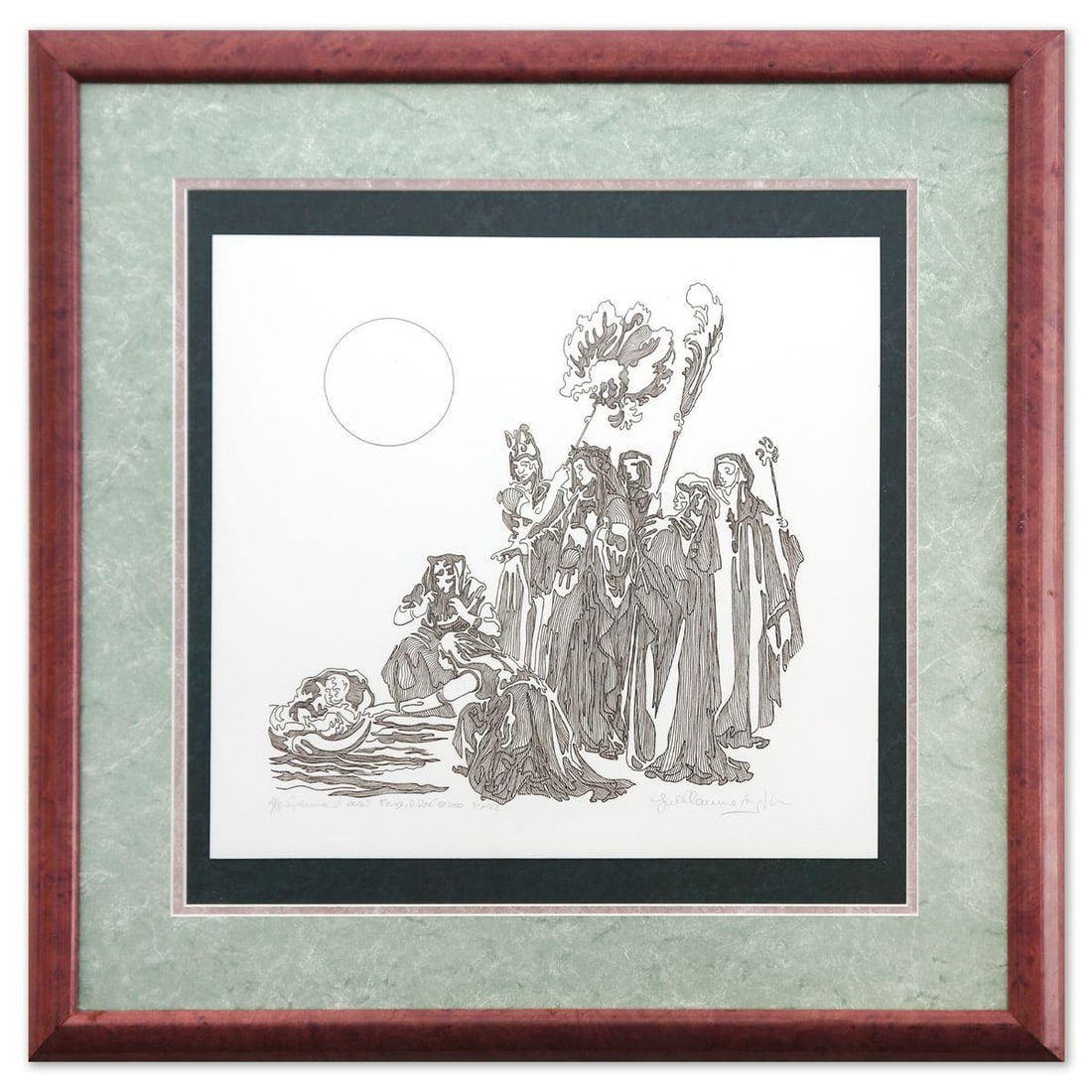 Guillaume Azoulay- Etching: Artist: Guillaume Azoulay. Medium: Etching. Size: 14" x 15". Measures approx. 23" x 24" (framed). Signature: Hand Signed and numbered. Certificate of Authenticity: Is included. Additional: 45706. Refe