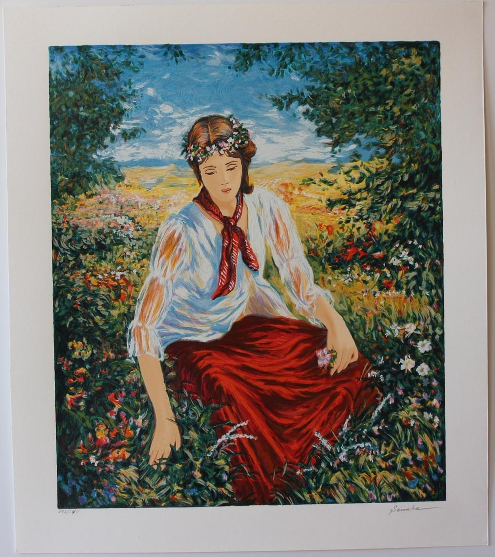 Igor Semeko- Original Serigraph on Paper "Peaceful Moments" (1 of 4)