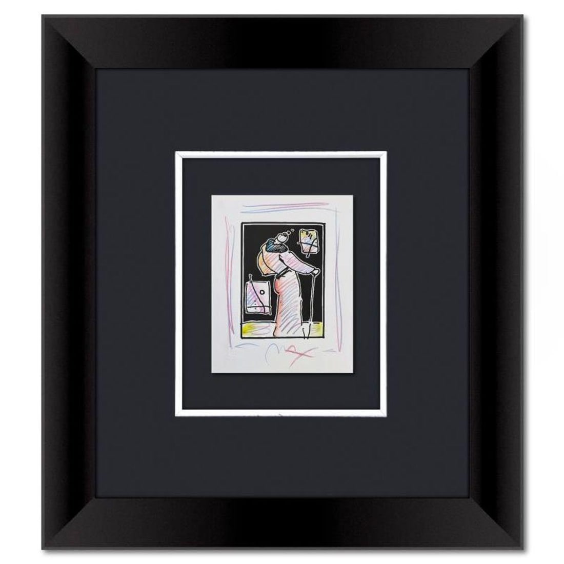 Peter Max, Framed One-of-a-Kind Mixed Media, Hand Signed with Registration Number Certifying (1 of 2)