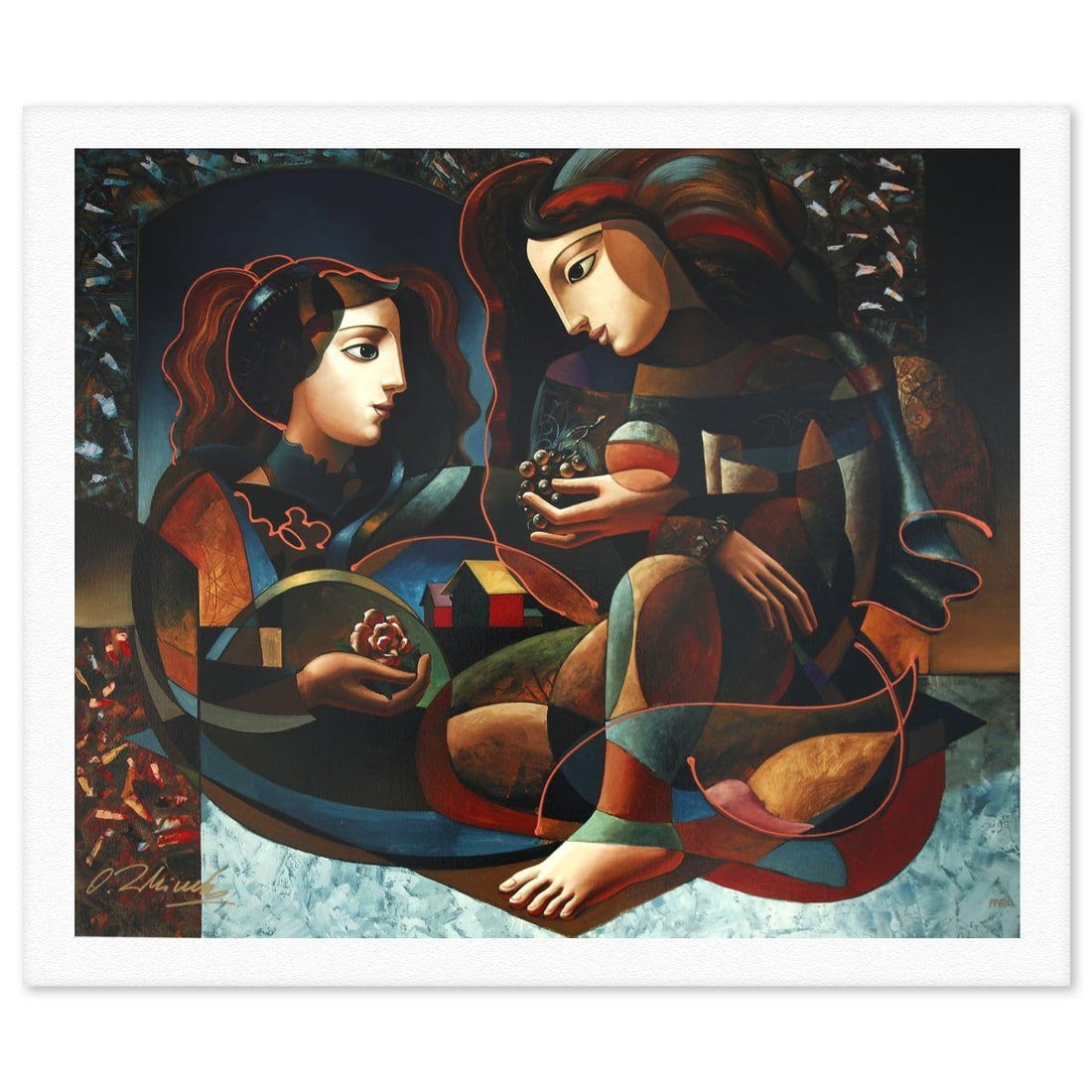 Oleg Zhivetin- Silkscreen "Their Harvest": Artist: Oleg Zhivetin. Medium: Silkscreen. Title: Their Harvest. Size: 34" x 40". Signature: Hand signed and numbered. Reference#: 74691.