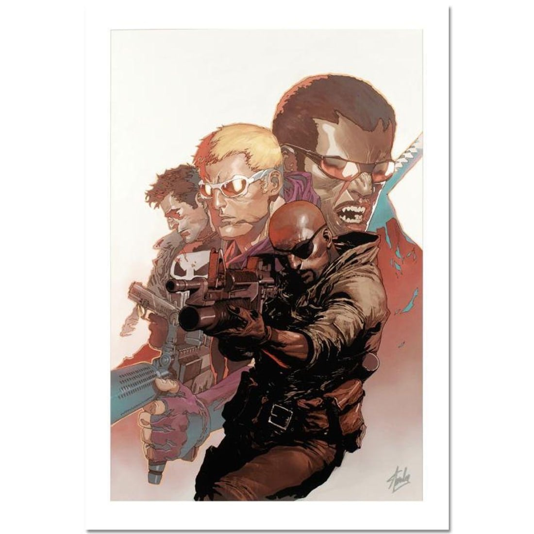 Stan Lee Signed, Marvel Comics "Ultimate Avengers Vs. New Ultimates #4" Limited Edition Canvas,: Ultimate Avengers Vs. New Ultimates #4 is a limited edition giclee on canvas with art by Leinil Francis Yu. Officially licensed by Marvel, this piece is numbered 4/10 and hand signed by creative