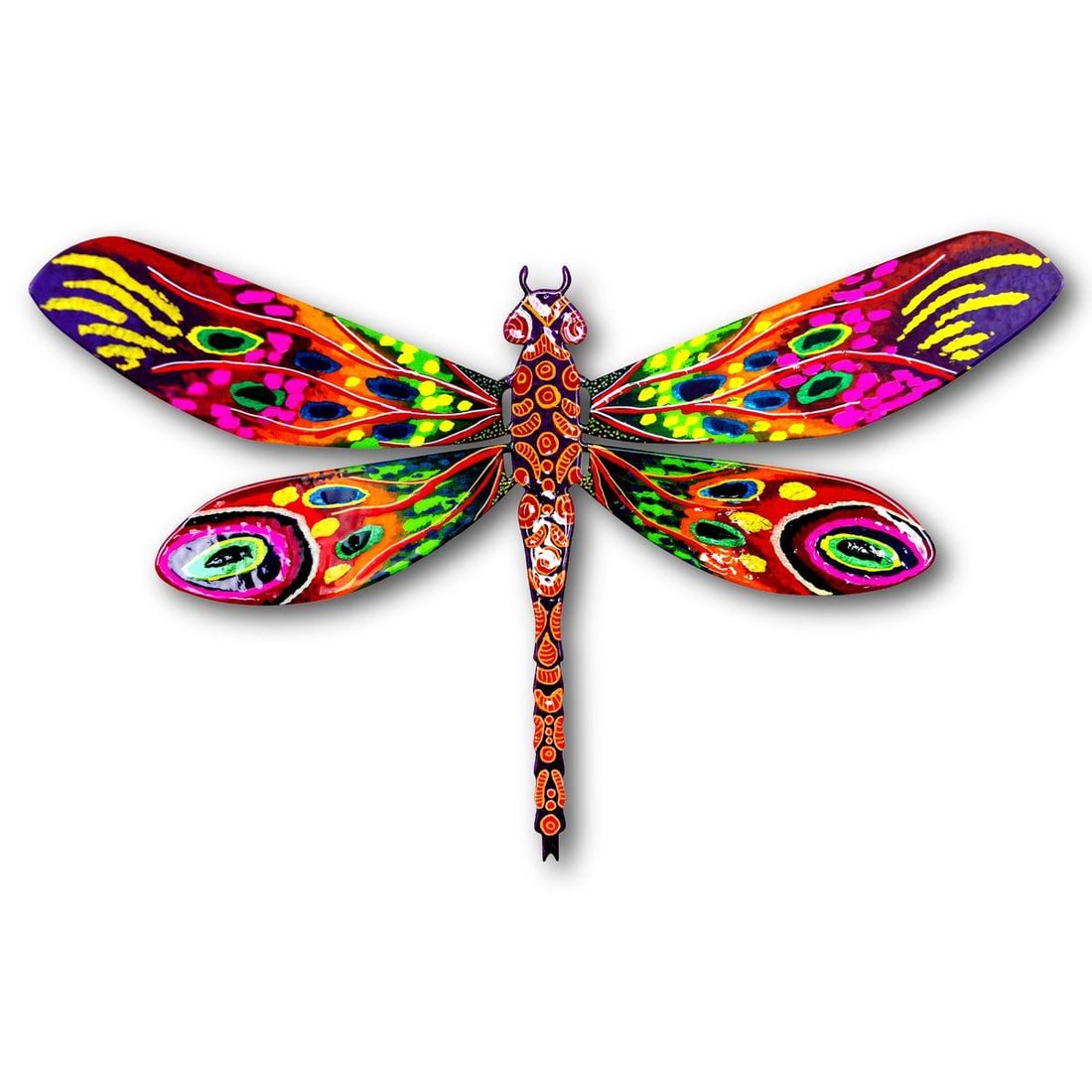 Patricia Govezensky- Original Painting on Cutout Steel "Dragonfly": Artist: Patricia Govezensky. Medium: Original Painting on Cutout Steel. Title: Dragonfly. Size: 7.5" x 12". Signature: Hand Signed by the Artist. Certificate of Authenticity: From the publisher. Refer