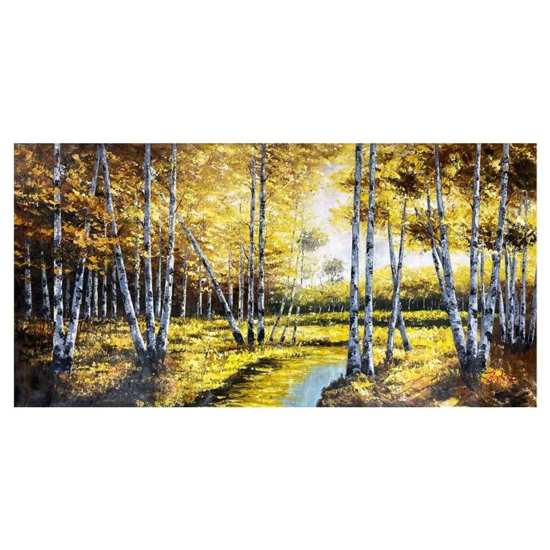 Zahra, Original Acrylic Painting on Canvas, Hand Signed with Letter of Authenticity.: This is an original oil painting on canvas by Zahra, hand signed by the artist. Includes Letter of Authenticity. Measures approx. 30" x 60" (image).